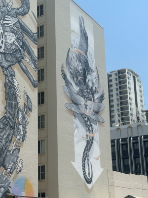 2022 Australian Street Art Award winning mural ‘Sanctum’ – Darwin city.