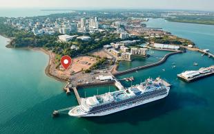 Aerial view of Darwin Waterfront highlight proposed area for luxury accommodation