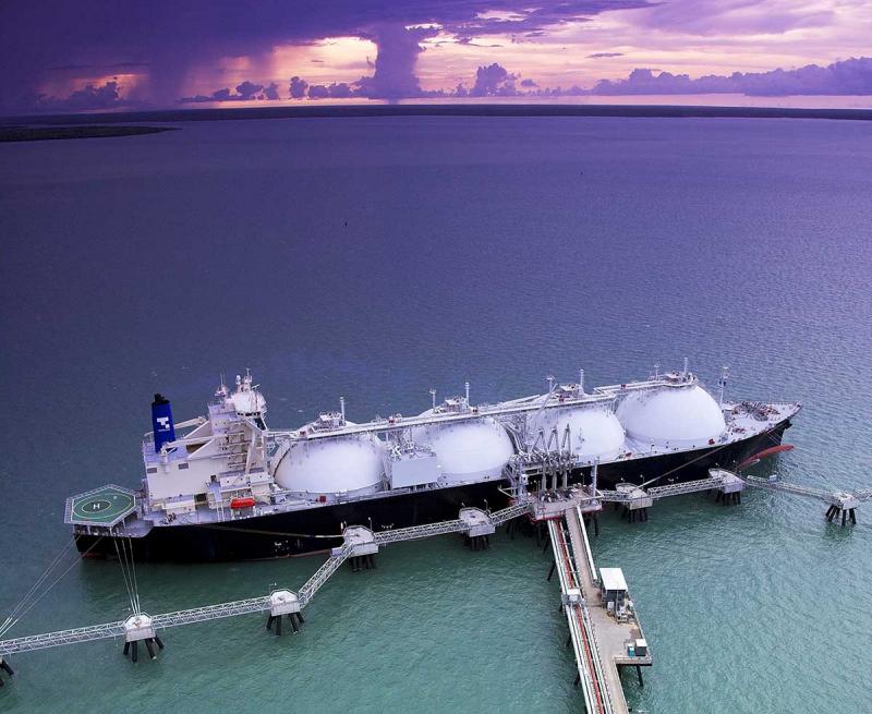 LNG tanker docked in Darwin harbour